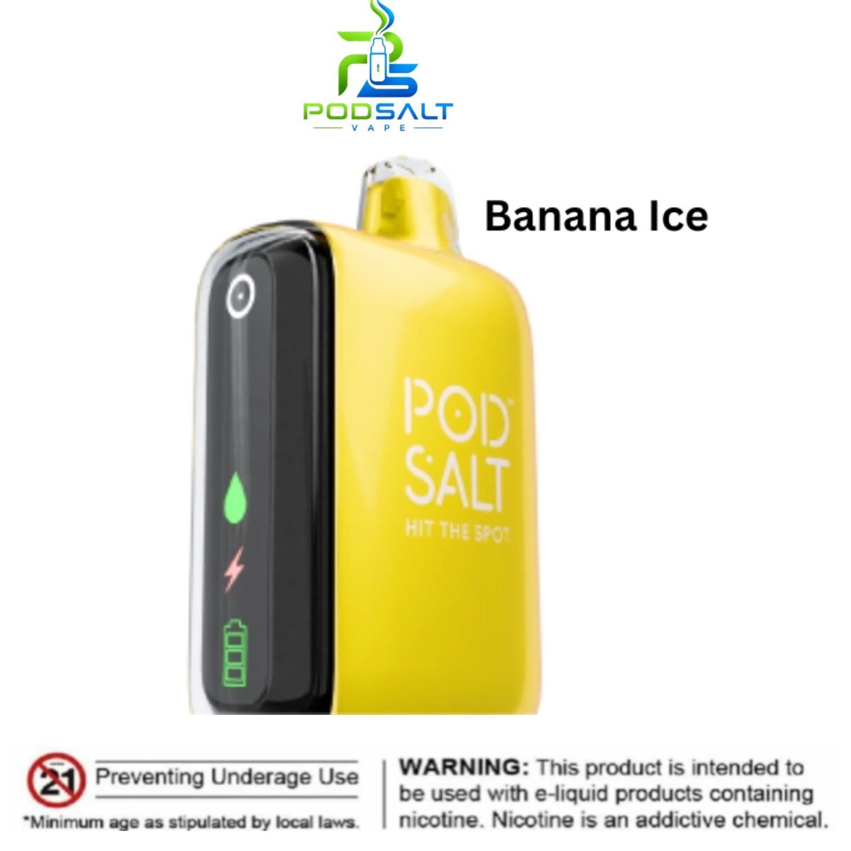 Pod Salt 15000 Puffs Banana Ice Pod Salt 15000 Puffs Banana Ice
