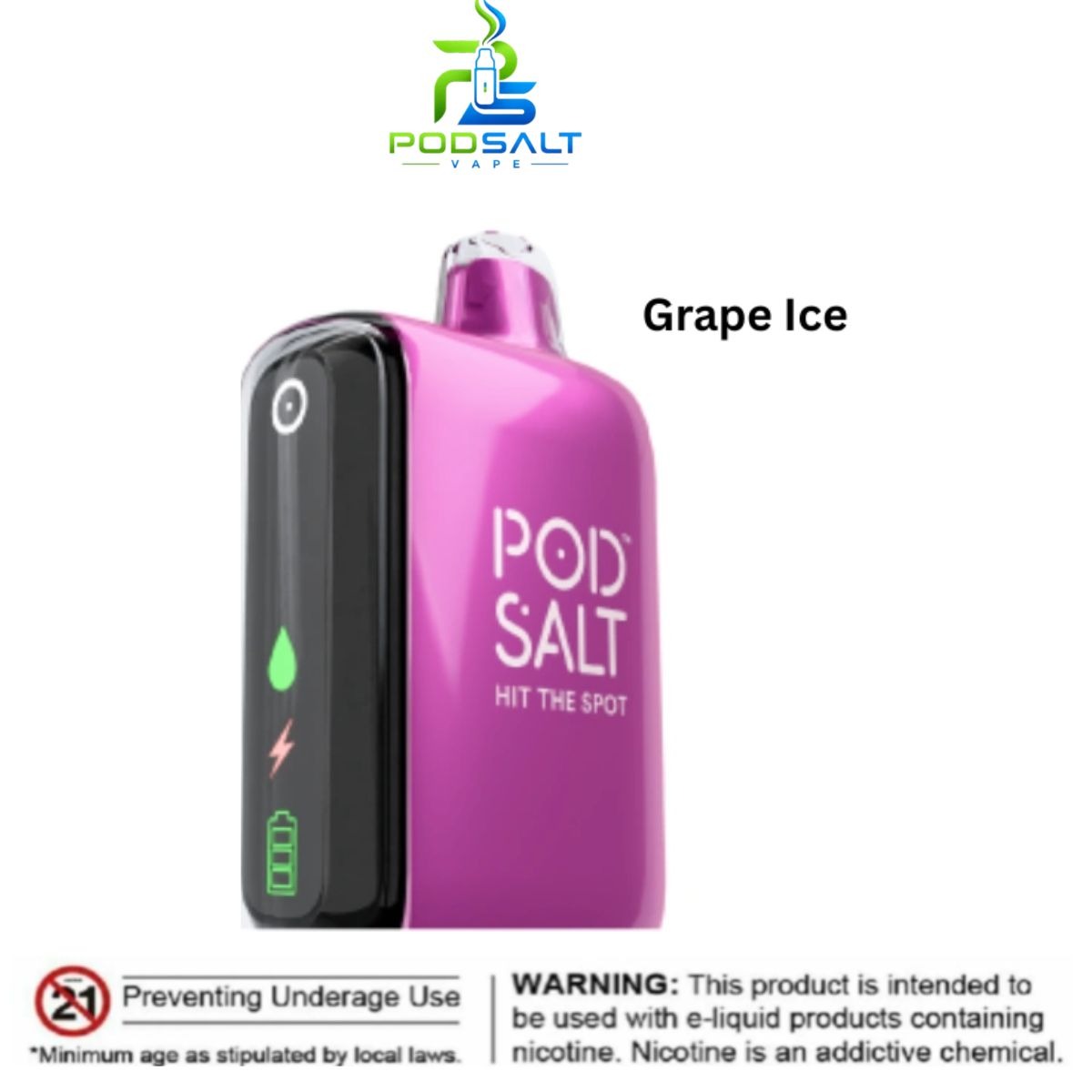 Pod Salt 15000 Puffs Grape Ice Pod Salt 15000 Puffs Grape Ice