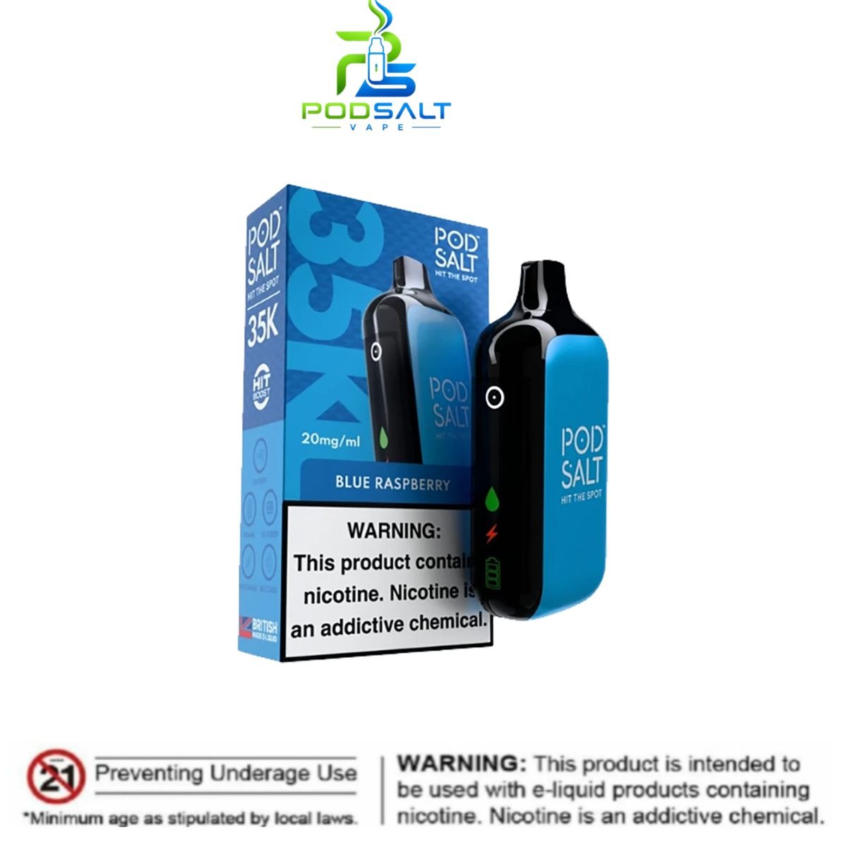 Pod Salt 35000 Puffs Blue Raspberry
