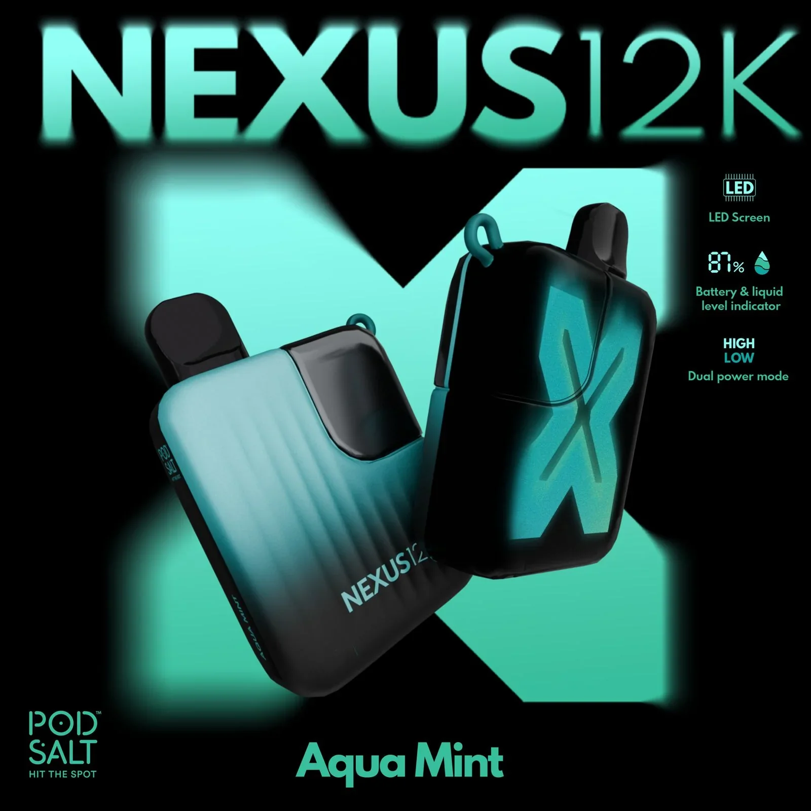 Pod Salt Nexus 12000 Puffs Aqua Mint Pod Salt Nexus 12000 Puffs Aqua Mint