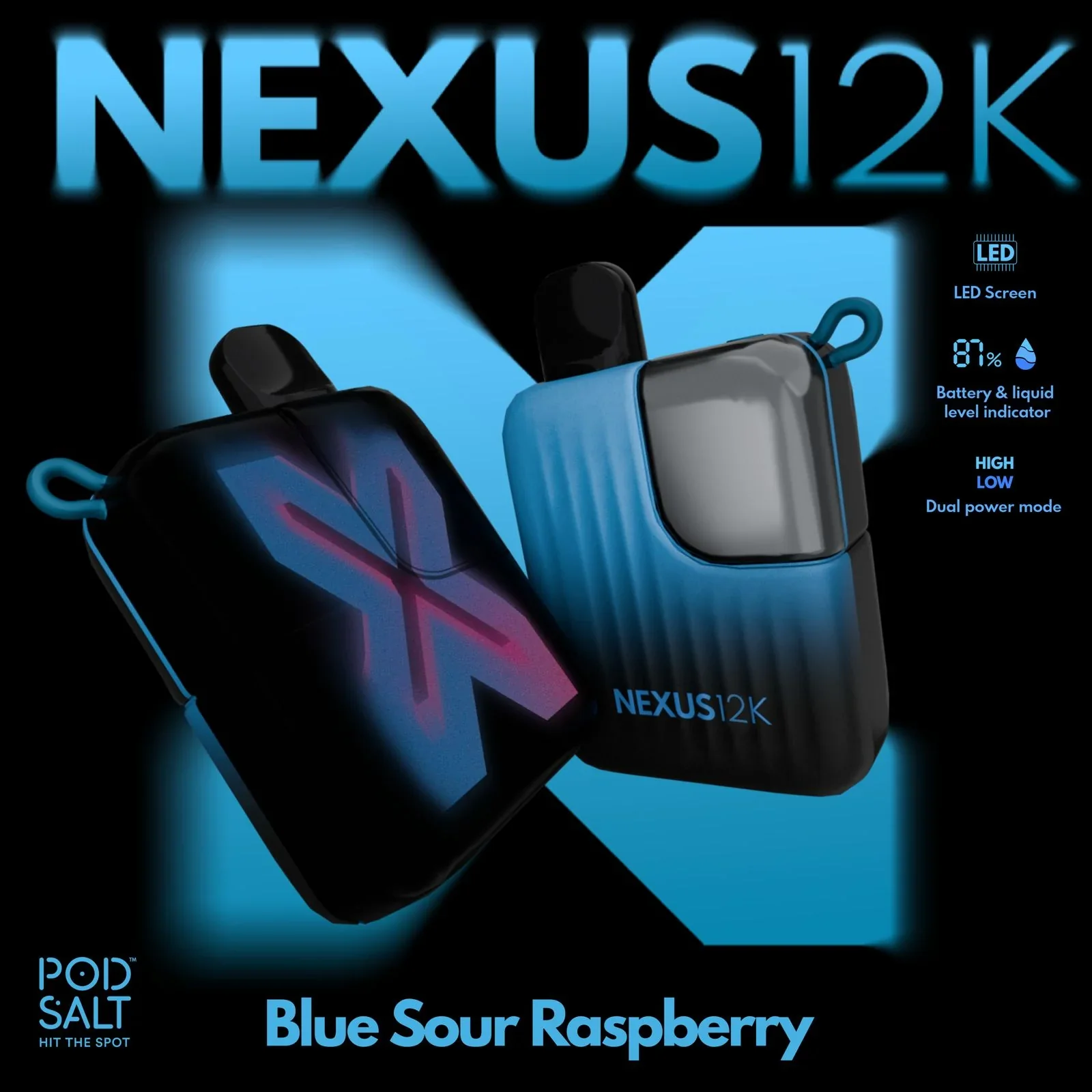 Pod Salt Nexus 12000 Puffs Blue Sour Raspberry Pod Salt Nexus 12000 Puffs Blue Sour Raspberry