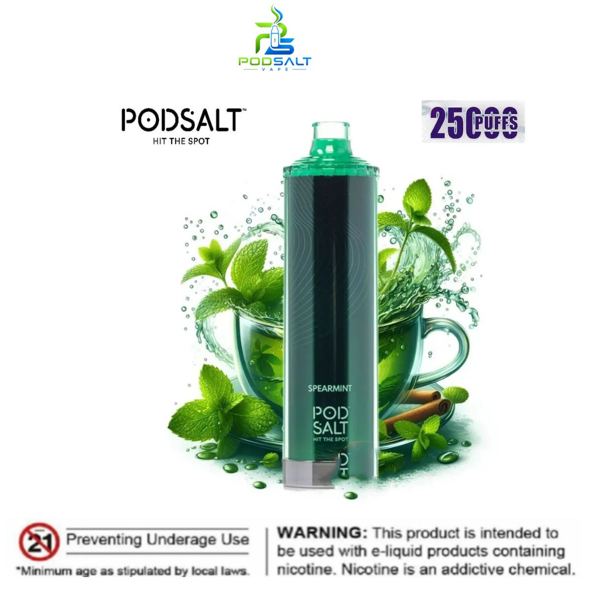 Pod Salt Onyx Cloud 25000 Puffs Spearmint Dubai Pod Salt Onyx Cloud 25000 Puffs Spearmint