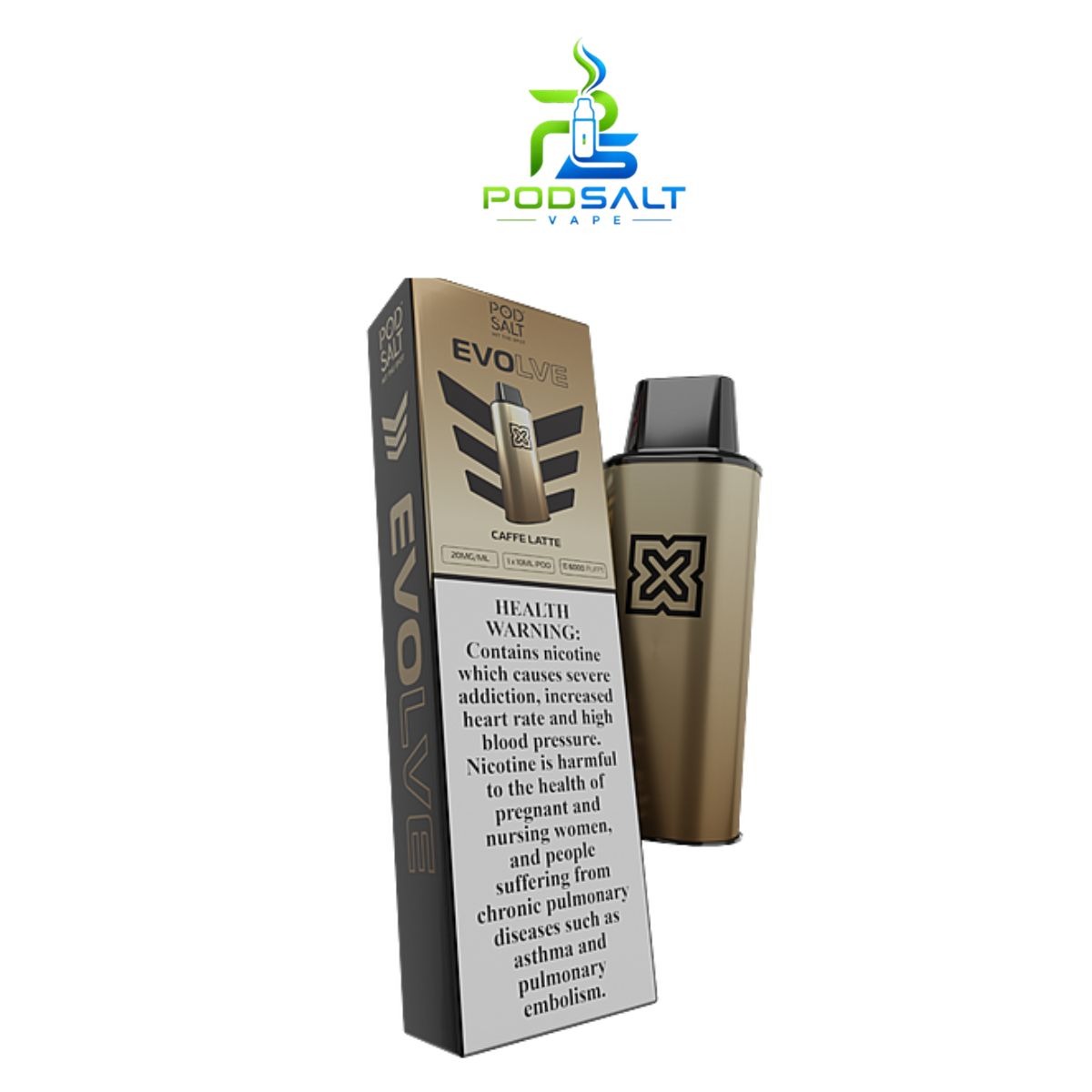 POD SALT EVOLVE 6000 Puffs Caffe Latte Dubai POD SALT EVOLVE 6000 Puffs Caffe Latte