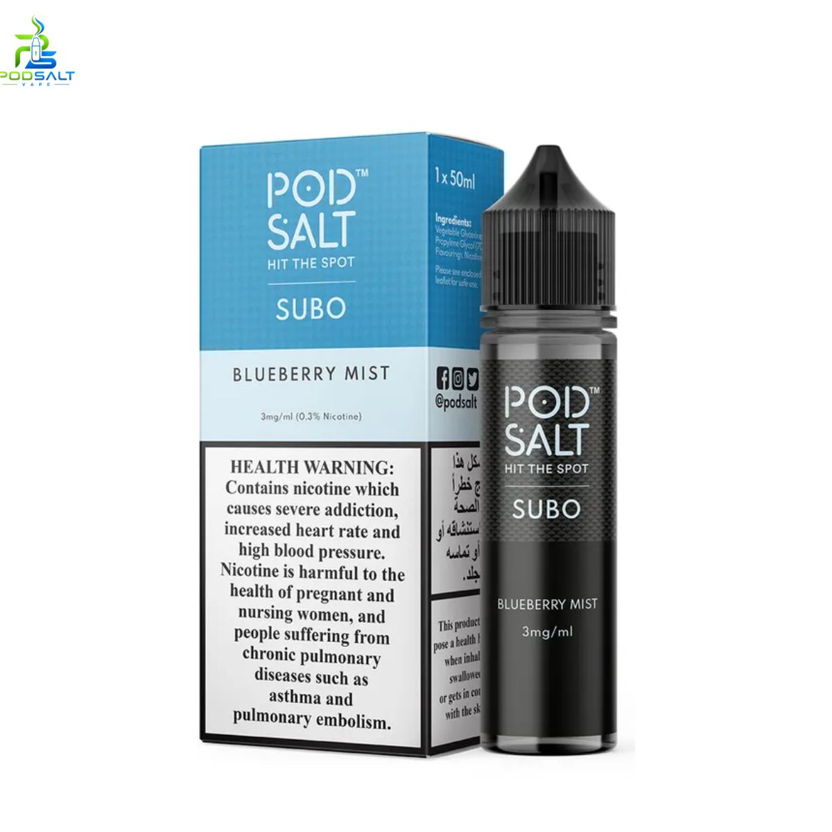 Pod Salt Eliquid 50ml Blueberry Mist Dubai Pod Salt Eliquid 50ml Blueberry Mist